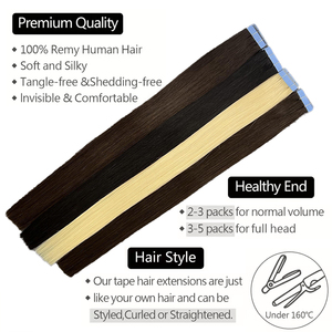 Extensiones de Cabello Adhesivas al por Mayor, Cabello Ruso <span class=keywords><strong>GRATIS</strong></span>, Trama de Piel, Cabello Humano Virgen 100% Remy Europeo, Doble Trama Aceptable - Product Image 1