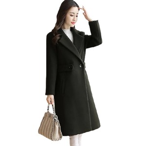 <span class=keywords><strong>Manteau</strong></span> en laine <span class=keywords><strong>mi</strong></span>-longue pour <span class=keywords><strong>femme</strong></span>, style coréen tendance, coupe ajustée, décontracté, pour l'automne et l'hiver, design amincissant et élégant - Product Image 5