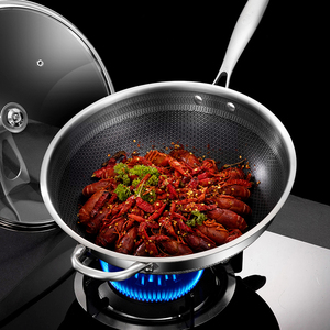 Sartén <span class=keywords><strong>Wok</strong></span> antiadherente <span class=keywords><strong>de</strong></span> larga duración con diseño resistente a los arañazos y al desgaste para un uso prolongado - Product Image 6