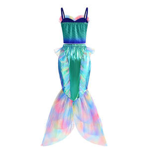 Traje de Dos Piezas <span class=keywords><strong>con</strong></span> Tirantes, <span class=keywords><strong>Vestido</strong></span> de Princesa <span class=keywords><strong>con</strong></span> Cola de Sirena, Disfraz de Arlequín Arcoíris para Niñas, Disfraz de Halloween, Navidad, Carnaval, Cosplay - Product Image 4