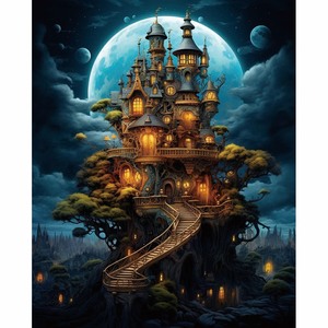 Mặt Trăng Lâu Đài 30x40cm/11.8x15.7in Kim Cương Tranh Tự Làm Vòng Kim Cương 5D Treo Sở Thích Nghệ Thuật Khảm - Product Image 3