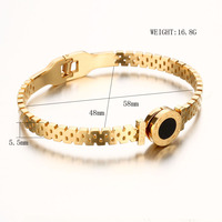 Nouveaux bracelets tendance en pierre noire avec chiffres romains pour femmes et hommes, bracelets creux de style montre pour hommes