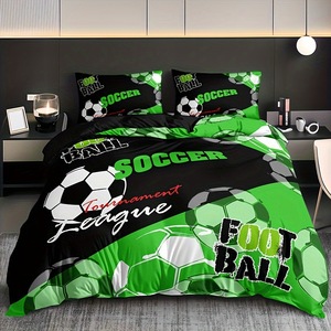 Wholesale Eco-Friendly 3D Printed <strong>Football</strong> Soccer king Size 100% Polyester Home &amp; Hotel Use Bed Sheet <strong>Duvet</strong> <strong>Cover</strong> Set - Product Image 3