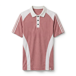 women's Color Block <b>Polo</b> <b>Shirt</b> Short Sleeve Contrast Collar Button Down Sporty Rose <b>Pink</b> Top - Product Image 1