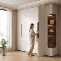 Armoire de chambre autoportante en bois, design gratuit, écologique, durable, grande capacité, moderne et simple pour la maison, le bureau, l'hôtel, la villa
