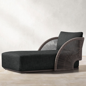 كراسي للاستلقاء في الهواء الطلق للحديقة مقاومة للماء بجانب المسبح كراسي للتشمس حبل منسوج كرسي شاطئ - Product Image 6