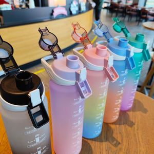 ขวดน้ำพลาสติกพร้อมตัวบอกเวลาของขวัญส่งเสริมการขายความจุมาก1L สร้างแรงบันดาลใจปราศจาก BPA กีฬายิมฟิตเนส - Product Image 2