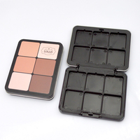 12 trous vide en plastique recyclable estampage fond de teint fard à joues contour visage Palette emballage marque privée