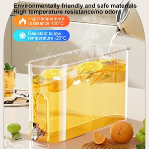 Hot Selling 4L Clear Plastic Cold Kettle Refrigerator Cool <b>Water</b> Drink Pot with Faucet Food Storage & <b>Container</b> - Product Image 2