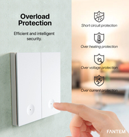 Interruptor Inteligente Inalámbrico para Casa Inteligente, Compatible con Alexa, Interruptor Táctil de Pared con WiFi, Compatible con la Aplicación Smart Life Tuya, Alexa y Google Home