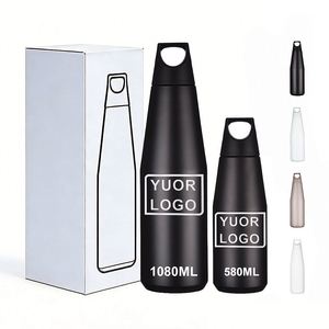 Hot Sale 304 Insulated Mug Custom Logo 580/1080ml Vacuum Stainless Steel <b>Thermos</b> Cup with Handle for Corporate Giveaway - Product Image 1