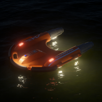 Bateau de sauvetage aquatique anti-emmêlement télécommandé à redressement automatique, équipement OEM Aqua Helpers en polyéthylène alimenté par l'IA