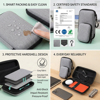 Étui de rangement pour appareils électroniques à coque rigide, sac de voyage en EVA pour câbles avec poche avant pour chargeur, batterie externe, câbles USB