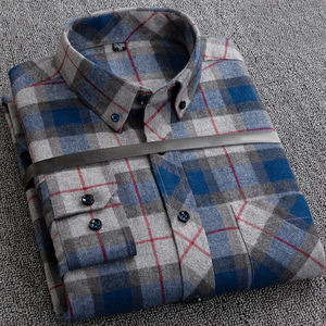OEM / ODM Camisas-juveniles-para-hombr Chemise habillée pour hommes Chemise habillée personnalisée en flanelle décontractée de haute qualité de fabrication Chemise habillée pour hommes - Product Image 2