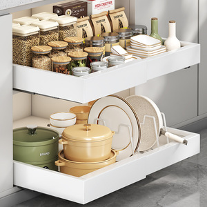 Organisateur de tiroir extractible Hundred Flags, bacs de rangement rectangulaires en PP, gain de place, étagères de cuisine, style minimaliste - Product Image 1