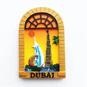 فندق الإبحار الفريد دبي الثلاجة المغناطيس 3D الراتنج تصميم للسفر الهدايا التذكارية والهدايا