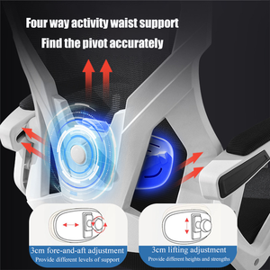 Ghế chơi game văn phòng thông minh màu đen trắng giá tốt năm <span class=keywords><strong>2025</strong></span>, có tay vịn, lưng lưới cao, có thể ngả lưng - Product Image 4