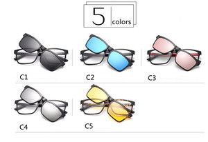 Pour hommes, logo personnalisé classique carré PC cadre <span class=keywords><strong>clip</strong></span> lunettes cadre magnétique lunettes de soleil - Product Image 2