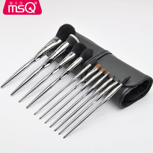 Haute qualité 11 pièces en gros marque privée argent maquillage pinceau ensemble professionnel manche en plastique pinceaux de maquillage - Product Image 1
