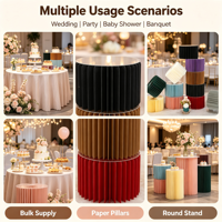 Décoration de table cylindrique pliable en papier et de rampe d'escalier pour mariages et fêtes d'anniversaire