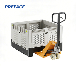 저렴한 가격 접이식 중형 대형 HDPE 대용량 컨테이너 접이식 플라스틱 팔레트 박스 과일/채소용 - Product Image 4