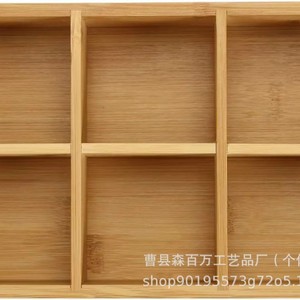 Bamboo <b>Tea</b> Bag Storage <b>Box</b> 10x3 Inch Six Compartment Drawer Organizer For Cabinet Use - Product Image 2