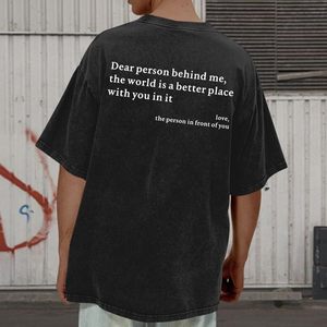 T-shirt surdimensionné pour homme FOXA, motif inspirant « You Are Enough », manches courtes, 100 % coton jersey - Product Image 2