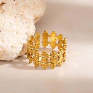 Anillo Chapado en Oro con Forma de Corazón y Tema Geométrico de Amor para Mujer, Joyería de Moda, Regalo - Product Image 4