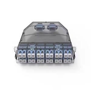 LC/UPC Adaptador cuádruple Multimodo OM4 Módulo de fibra óptica 12/24 Core Erika Violet Fanout Cable 1U Altura para equipo de fibra óptica - Product Image 1