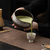 Ensemble de Matcha en Céramique Style Ancien, Bol à Matcha avec Bec Verseur, Fouet à Thé et Support, Style Dinastie Song, Ensemble de Thé Vintage 100 Pièces