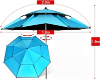 Parapluie en plastique détachable et pliable pour poussette pour chien, diamètre 188 cm, protection UV, imperméable, coupe-vent, pour les expositions canines en plein air