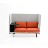 Canapé modulaire insonorisé à dossier haut avec table pour bureau ouvert