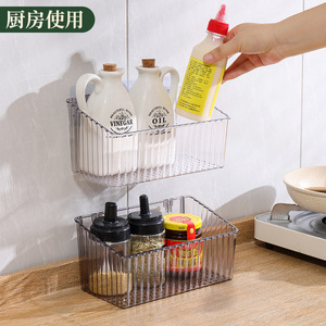 Étagère de rangement pour salle de bain, murale, en plastique, rectangulaire, organiseur de cosmétiques pour lavabo et toilettes, design minimaliste - Product Image 2
