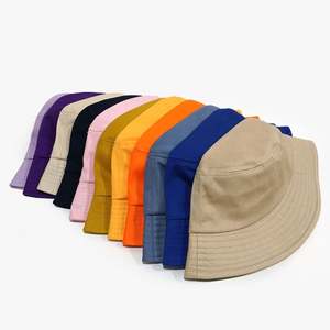 หมวกบัคเก็ตผ้าฝ้าย unisex สีทึบหมวกชายหาดกว้างปรับแต่งได้ดีไซน์โลโก้ปัก3D ได้ - Product Image 4