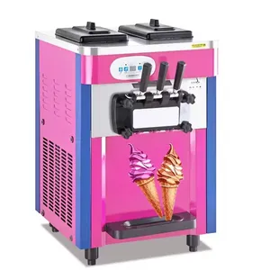 Stainless New Commercial Table Top Three Flavor Soft Ice Cream Machine commercial viennetta ice cream,ice cream roll machine