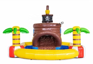 Piscina Inflable <span class=keywords><strong>de</strong></span> Verano con Tobogán y Castillo, Material <span class=keywords><strong>de</strong></span> PVC, Capacidad <span class=keywords><strong>de</strong></span> 500 kg, <span class=keywords><strong>para</strong></span> Jardín Familiar, con Certificación CE, Incluye Soplador - Product Image 3