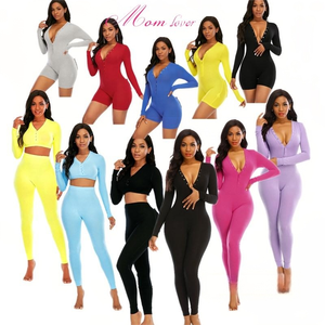 Pijama enterizo elástico sexy de verano para mujer, diseño personalizado HOHO de Navidad y San Valentín - Product Image 3