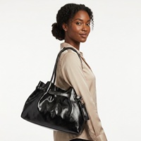 Sacs à main tendance en cuir PU froissé pour femmes, vente en gros, grande capacité, sac fourre-tout à bandoulière avec sangle réglable en cuir PU