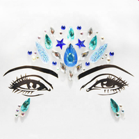 Autocollants adhésifs pour décoration d'ombre à paupières, strass de visage, bijoux d'art corporel