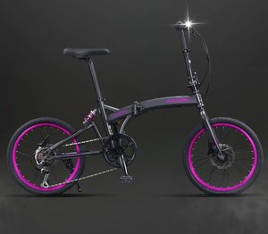 Bicicleta Plegable Shimano 2026 de 7 Velocidades, <span class=keywords><strong>20</strong></span>/22 Pulgadas, con Amortiguación y Ligera, Modelo para Hombre y Mujer Adultos - Product Image 4