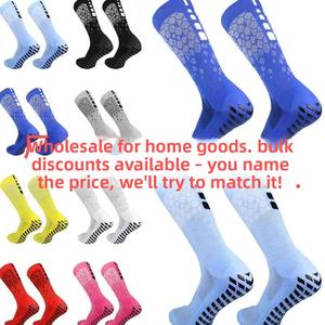 Chaussettes de football à carreaux en <span class=keywords><strong>maille</strong></span> tricotée, antidérapantes, mi-mollet, épaisses, antibactériennes, en polyester, pour compétition et entraînement professionnels, séchage rapide - Product Image 2