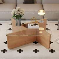 Table basse moderne minimaliste carrée en verre trempé résistant aux rayures, petite taille, style italien, pour salon