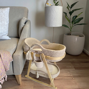 Cesta de Almacenamiento y Cambiador de Pañales para Bebé, Hecha a Medida, Ecológica, Estilo Boho Moderno, de Algodón Crochet, Impermeable - Product Image 2