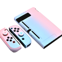 Étui de protection en matériau PC durable à dégradé de couleurs, protection complète pour la manette de jeu Nintendo Switch