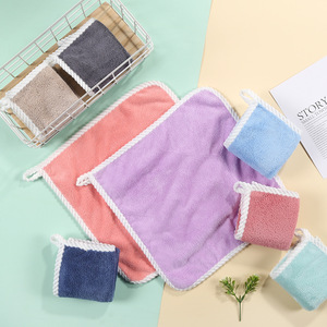 Carlota Coral Fleece <b>Square</b> Towel 30x30 Cm Quick Dry For Kids Bath Towels - Product Image 4
