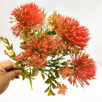 Bouquet de fleurs artificielles de pissenlit à 5 têtes, Taraxacum, verdure en plastique, décoration florale murale pour Noël
