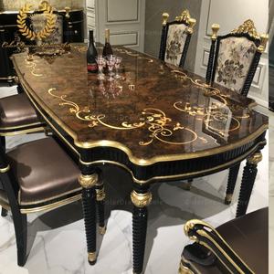 Intagliato a mano <span class=keywords><strong>mobili</strong></span> per la casa in legno massello <span class=keywords><strong>doratura</strong></span> a foglia <span class=keywords><strong>mobili</strong></span> sala da pranzo - Product Image 1