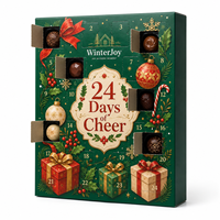 Caja de Calendario de Adviento de Chocolate Vacía con Impresión Personalizada, Empaque de Regalo para el Cuenta Regresivo de Navidad de 24 Días