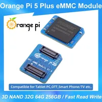 Module Orange Pi EMMC 32GB/64GB/256GB Vitesses rapides de lecture/écriture Plastique haute performance Marque GBE Compatible Orange Pi 5 Plus 3B