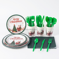 Lot de 25 vaisselle jetable personnalisée en papier et plastique PP, style classique, écologique, pour anniversaire (gobelets et assiettes)